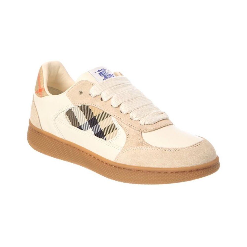 Burberry Check Canvas & Leather Sneaker, Beige